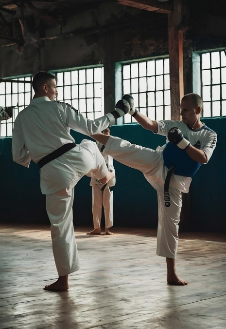 Practicante de artes marciales con quiropráctica Dolorfin