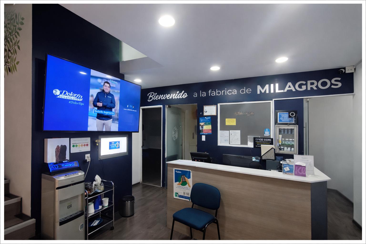 Recepción y área de espera Dolorfin Cuernavaca